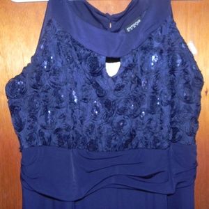 Women's Dark Blue Long Sleeveless Dress